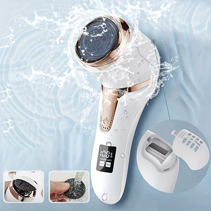 Deluxe Fußpflege-Set – Elektrischer Hornhautentferner mit Staubsauger, LCD-Anzeige & Aufsätzen